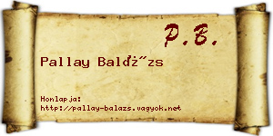 Pallay Balázs névjegykártya