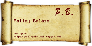 Pallay Balázs névjegykártya